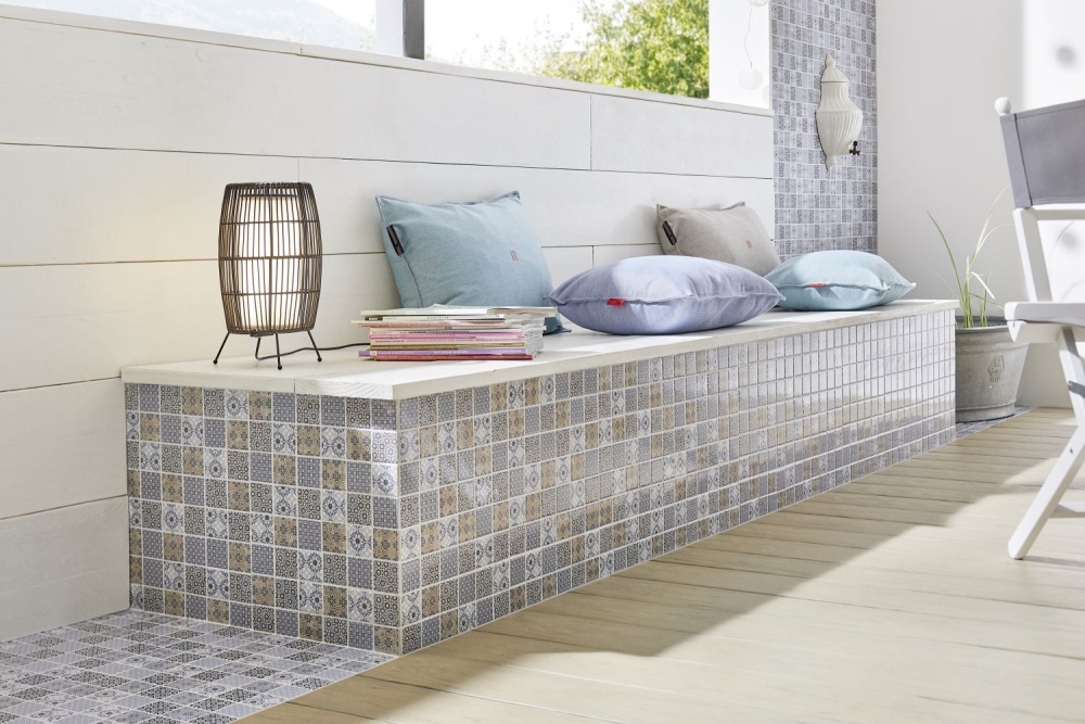 Mosaico quadrato Classico mix ceramica effetto retro multicolore lucido