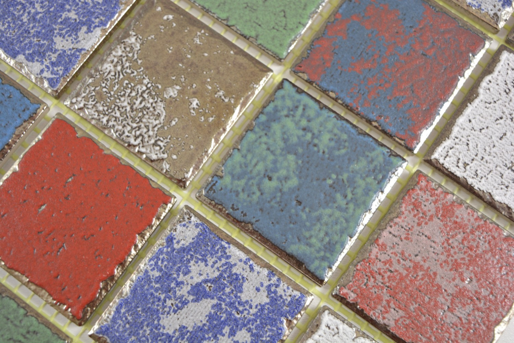 Mosaique Carre Orient color mix Ceramique aspect retro multicolore mat
