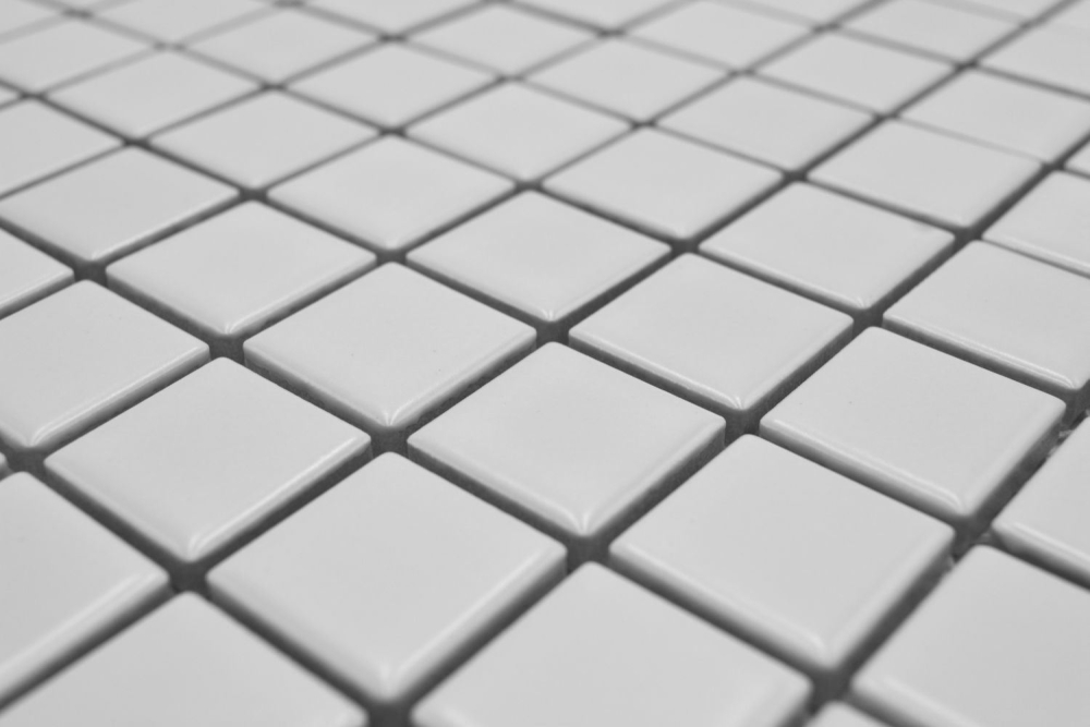 Mosaico cuadrado uni blanco mate ceramica look blanco
