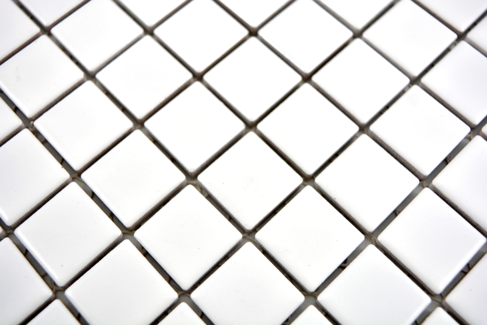 Mosaico cuadrado uni blanco mate ceramica look blanco