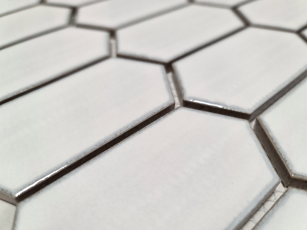 Mosaikfliese Keramik Mosaik Hexagonal weiss glänzend - 11J-471