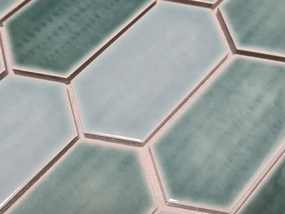 Mosaikfliese Keramik Mosaik Hexagonal grün glänzend - 11J-475