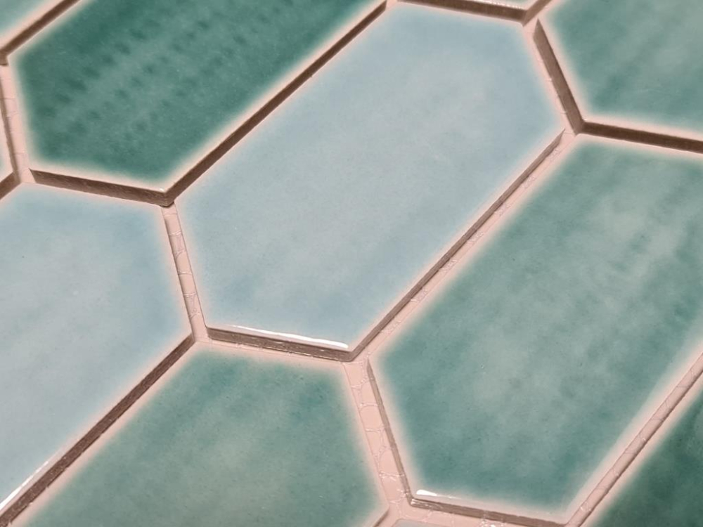 Mosaikfliese Hexagon CG CH475 - türkis grün pastell - 1 Mosaikmatte