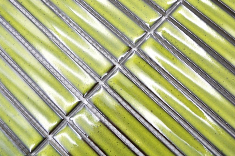 Mosaikfliese Stäbchen CG CS 16 - Grün Chartreuse Punkte - 1 Mosaikmatte