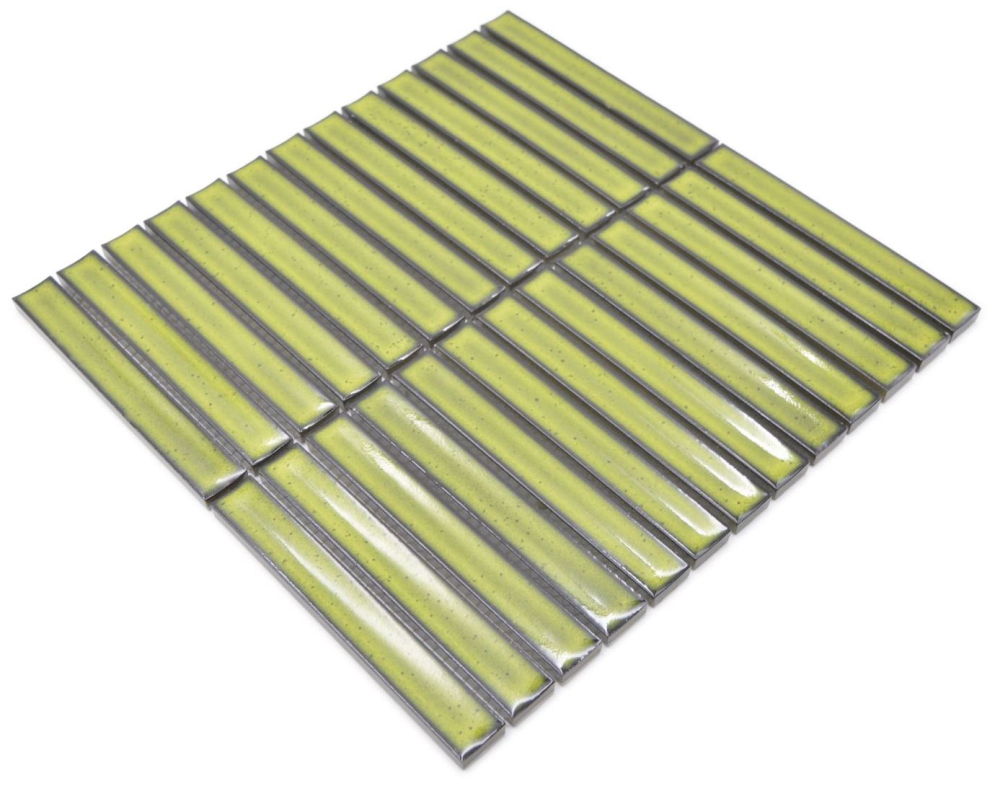 Mosaikfliese Stäbchen CG CS 16 - Grün Chartreuse Punkte - 1 Mosaikmatte