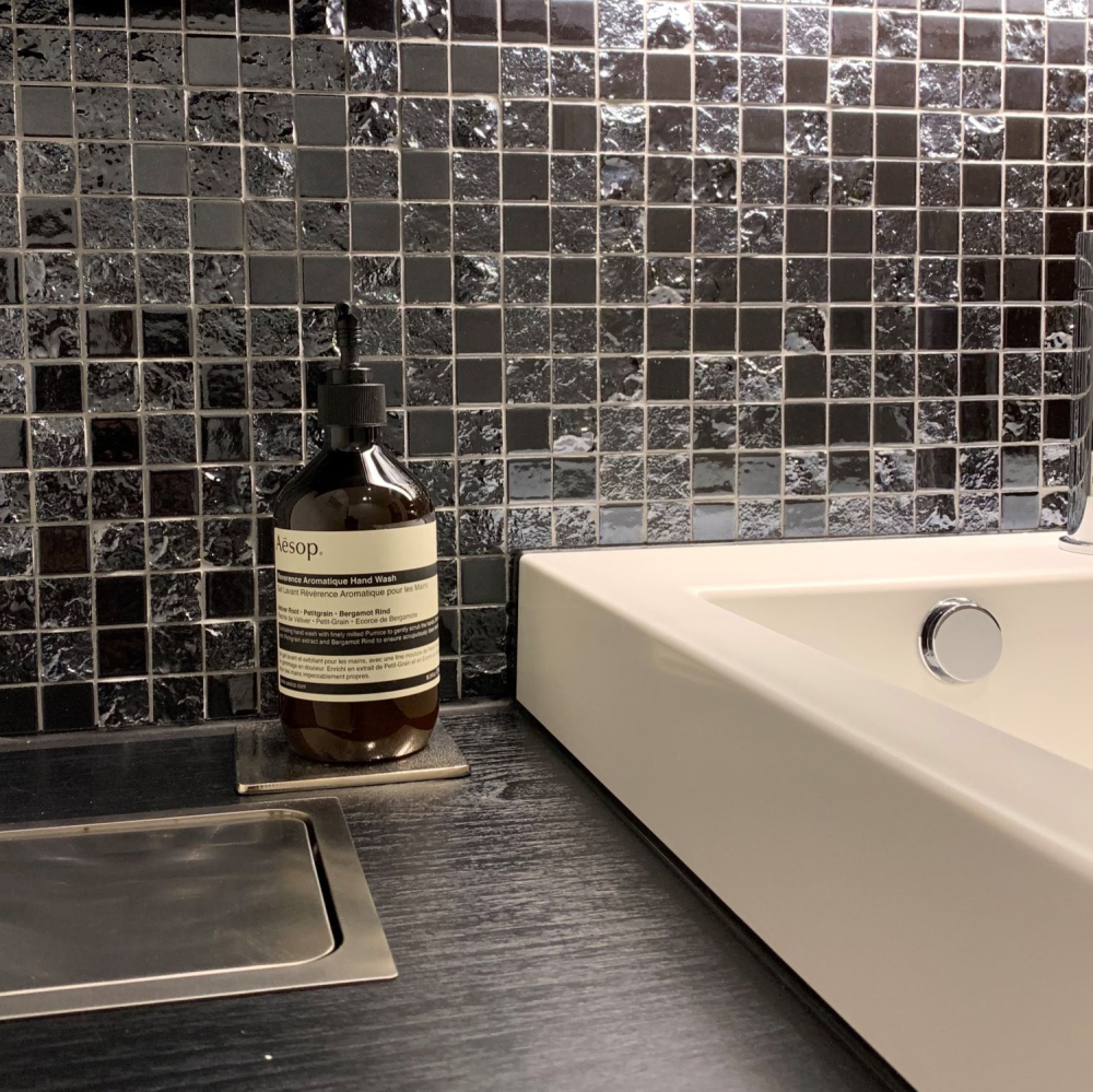 Mosaik Quadrat Gaku black Keramik 3D-Optik schwarz glänzend