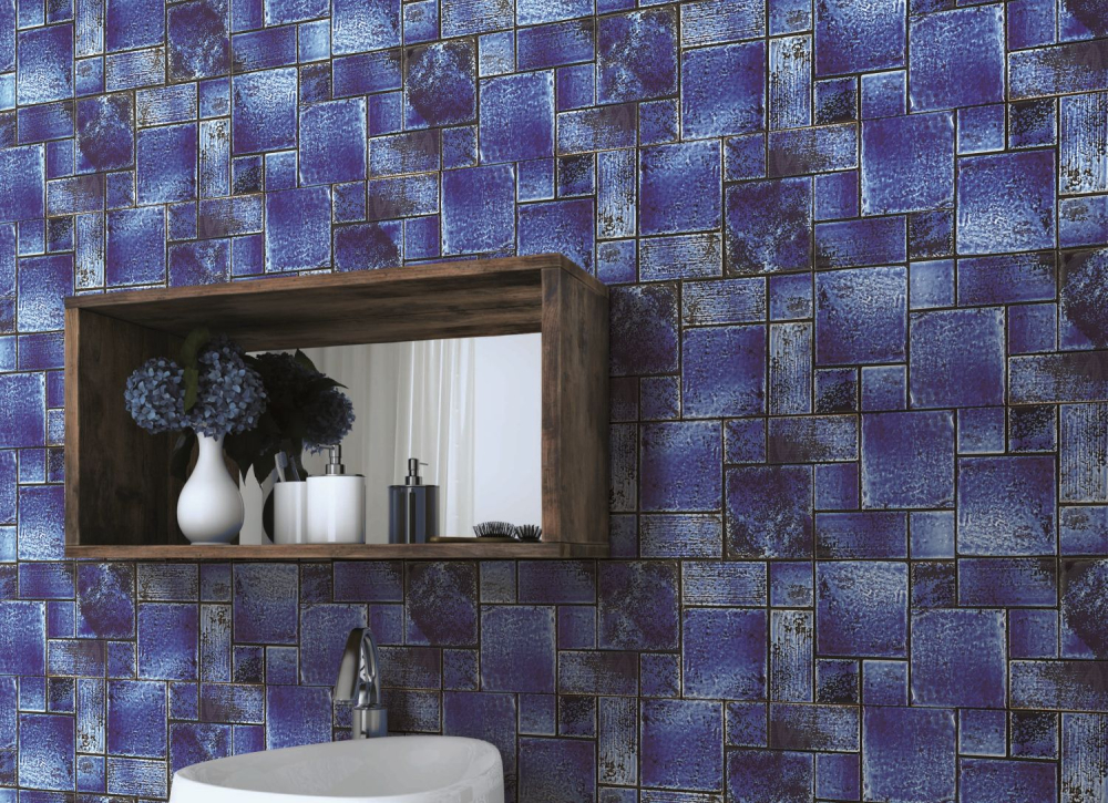 Carreau mosaique Kombi CG KAS2 bleu - 1 tapis mosaique