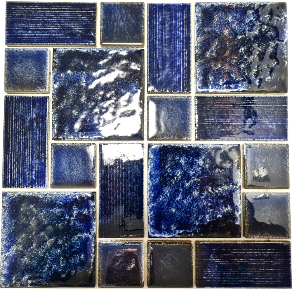 Carreau mosaique Kombi CG KAS2 bleu - 1 tapis mosaique