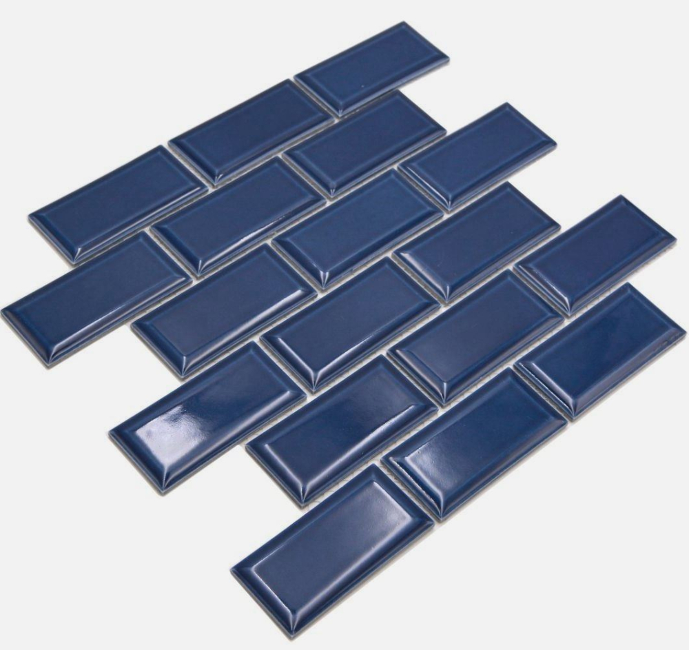 Mosaik Metrooptik Keramik koblatblau glaenzend - 10 Mosaikblaetter