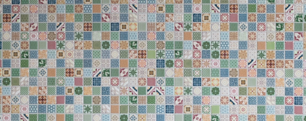 Mosaico cuadrado mezcla ceramica retro aspecto retro multicolor multicolor mate