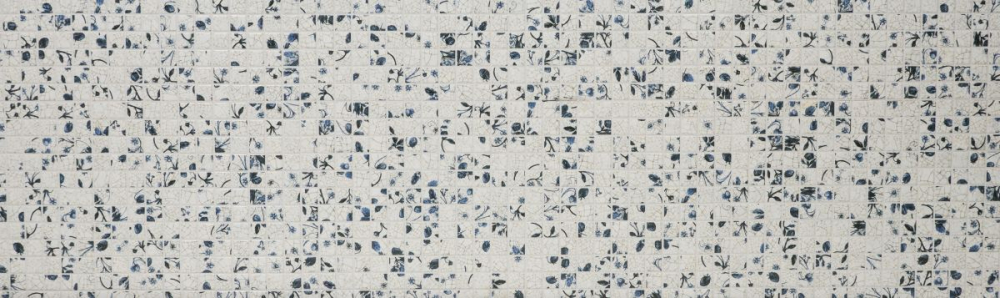 Mosaico cuadrado Fresa ceramica Delft look mezcla blanco azul brillante
