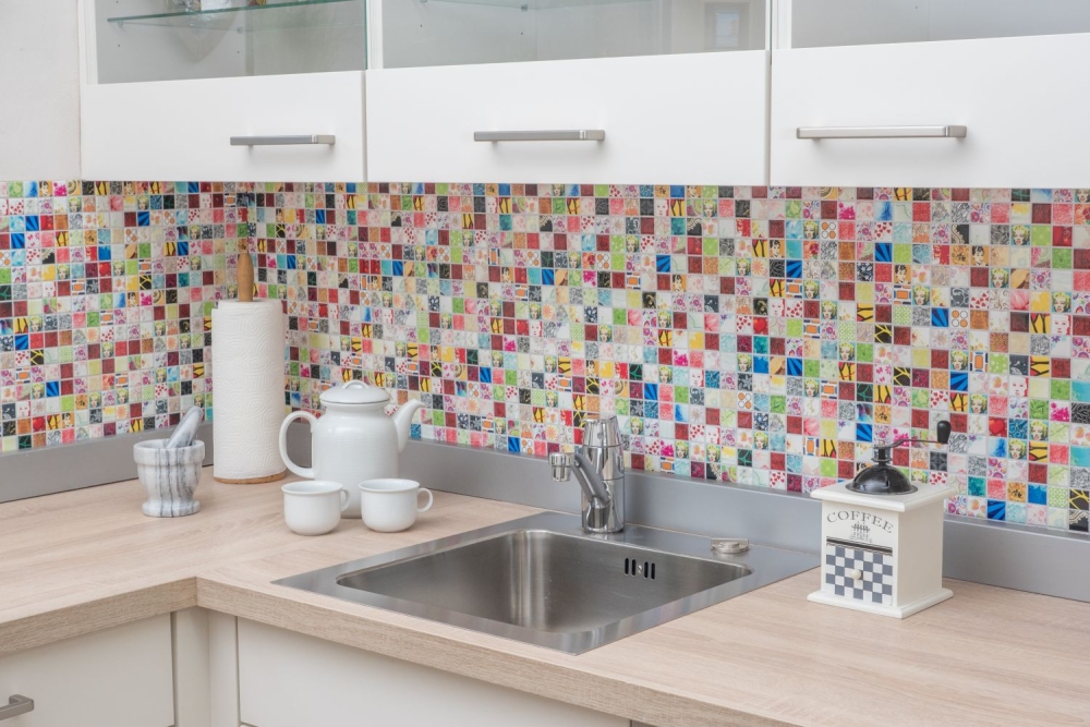 Mosaico cuadrado mezcla Star ceramica aspecto retro multicolor multicolor brillante