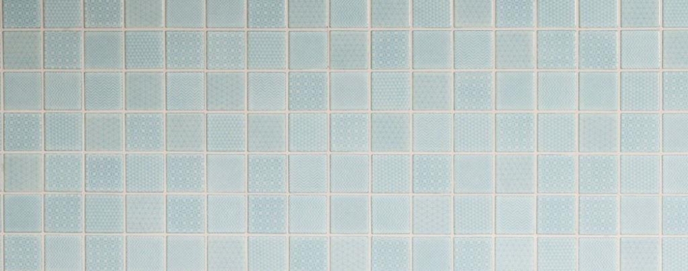 Mosaico quadrato Celadon Heritage Aqua in ceramica effetto retro azzurro lucido