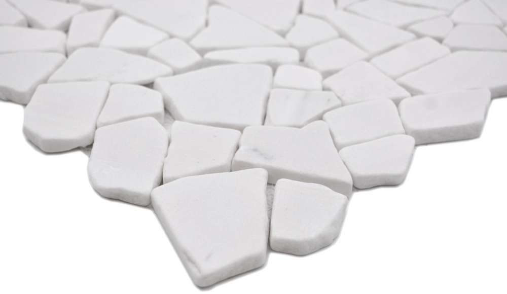 Mosaique Bruch Ciot uni blanc marbre aspect Bruch mat