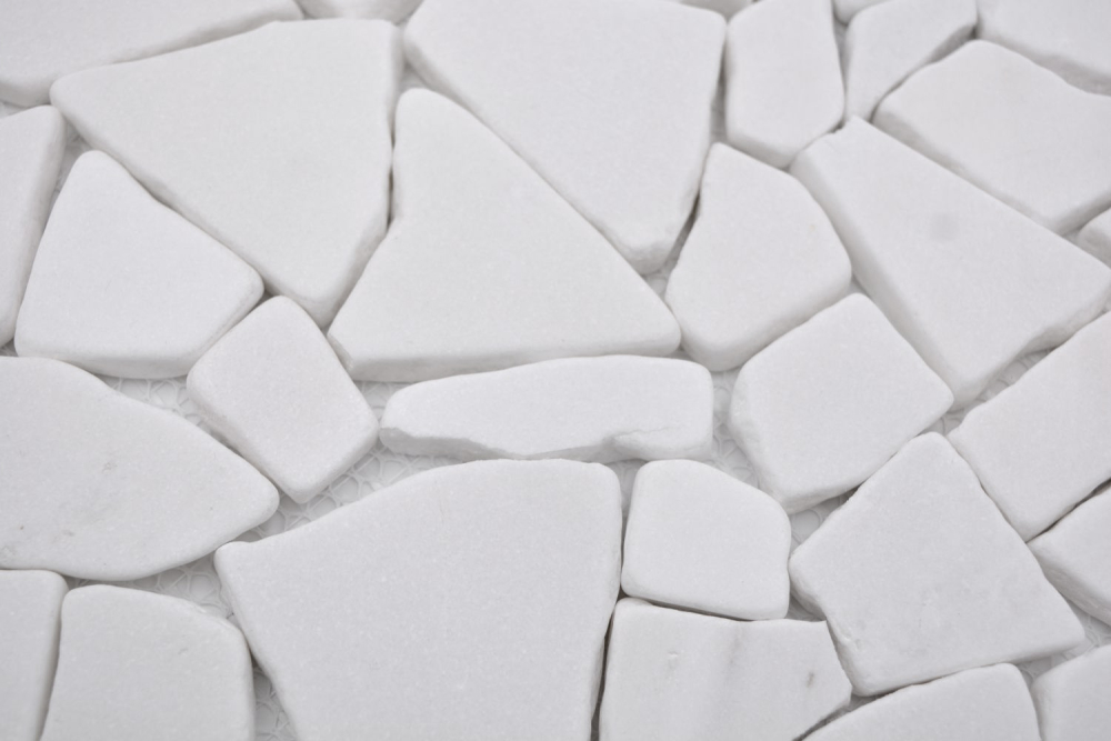 Fractura mosaico poligonal marmol piedra natural mosaico blanco 44-0102