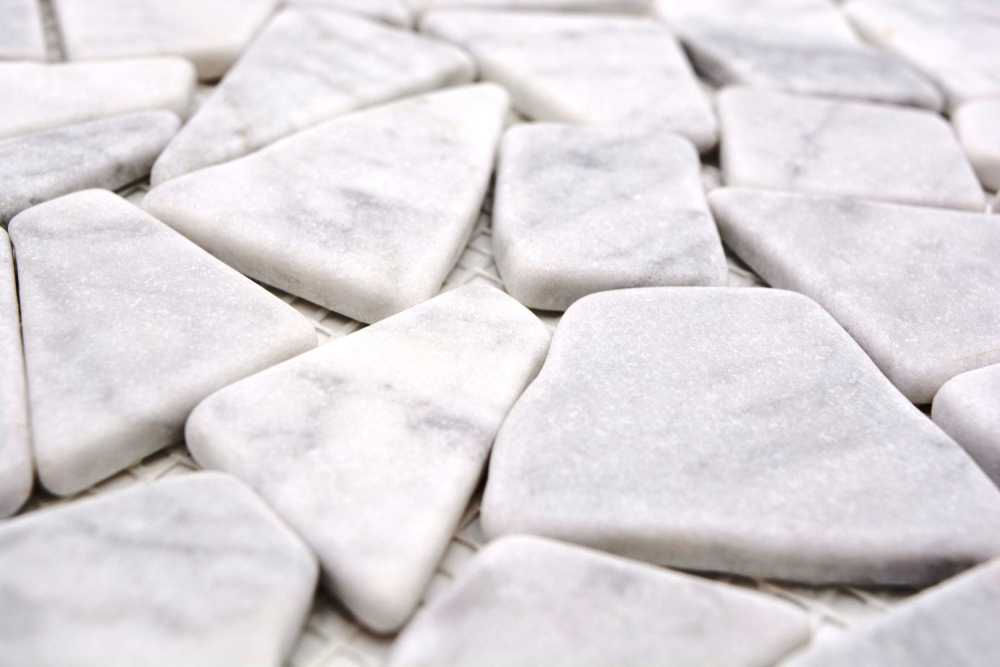 Natursteinmosaik Marmor weiss carrara matt Wand Boden Küche Bad Dusche - 44-30-2030