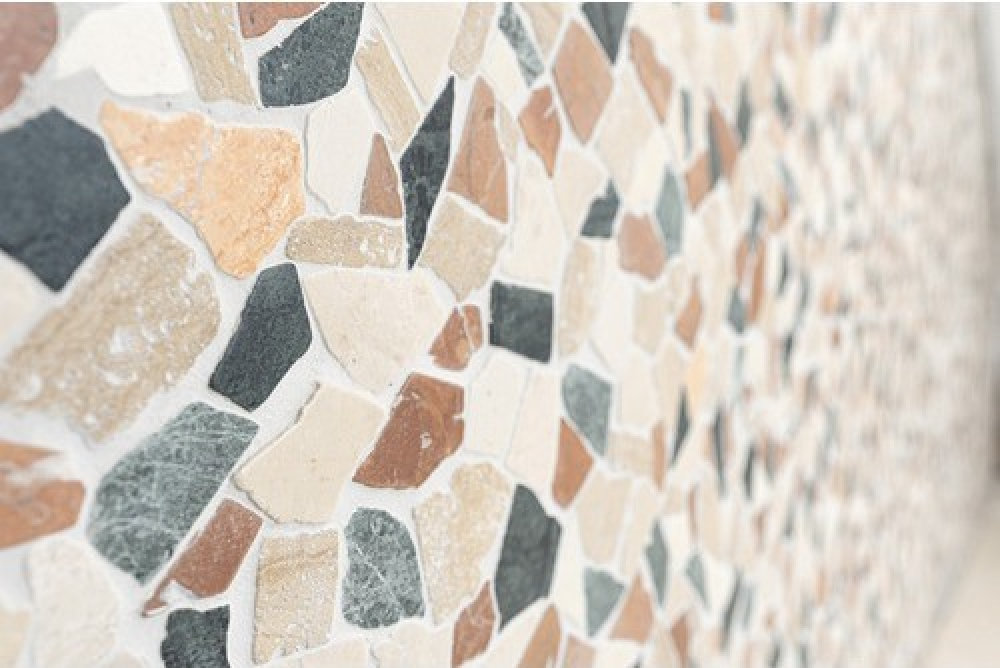 Mosaico cantera Ciot mix Marmol aleatorio aspecto cantera crema beige rojo verde mate