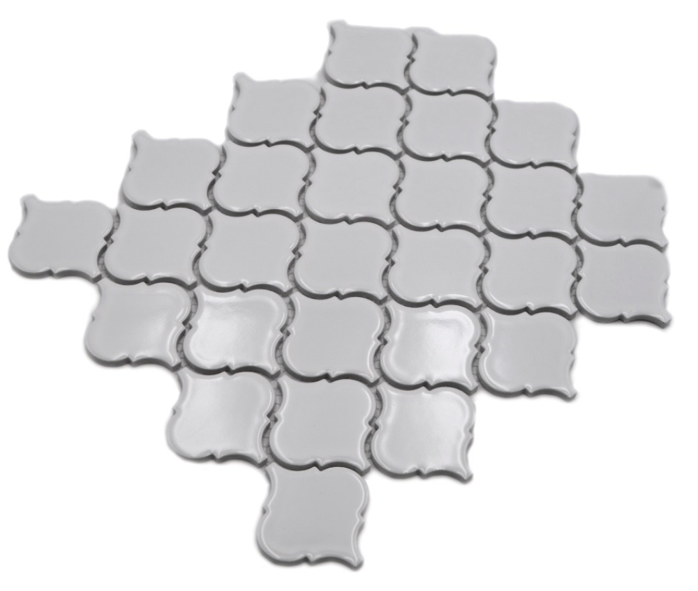 Mosaico Florentino liso blanco brillante ceramica aspecto florentino