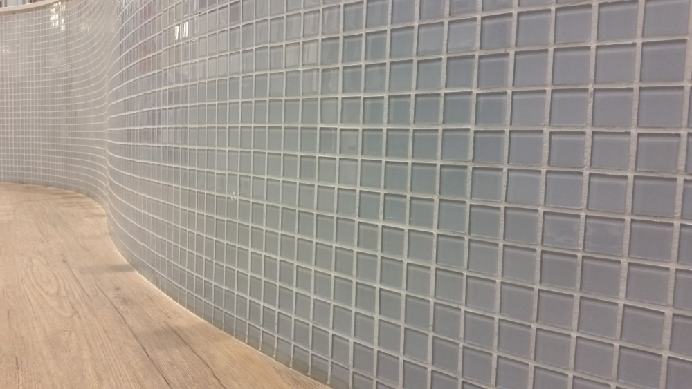 Mosaique de verre gris clair mur de douche carrelage piscine - 60-0204