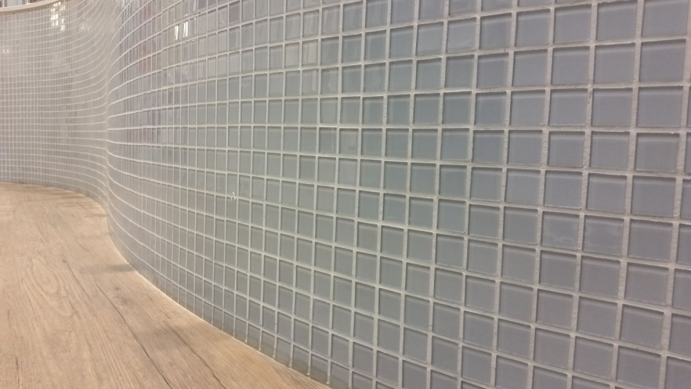 Preview: Mosaik Fliese Transluzent grau Glasmosaik Crystal hellgrau 60-0204 - 10 Matten