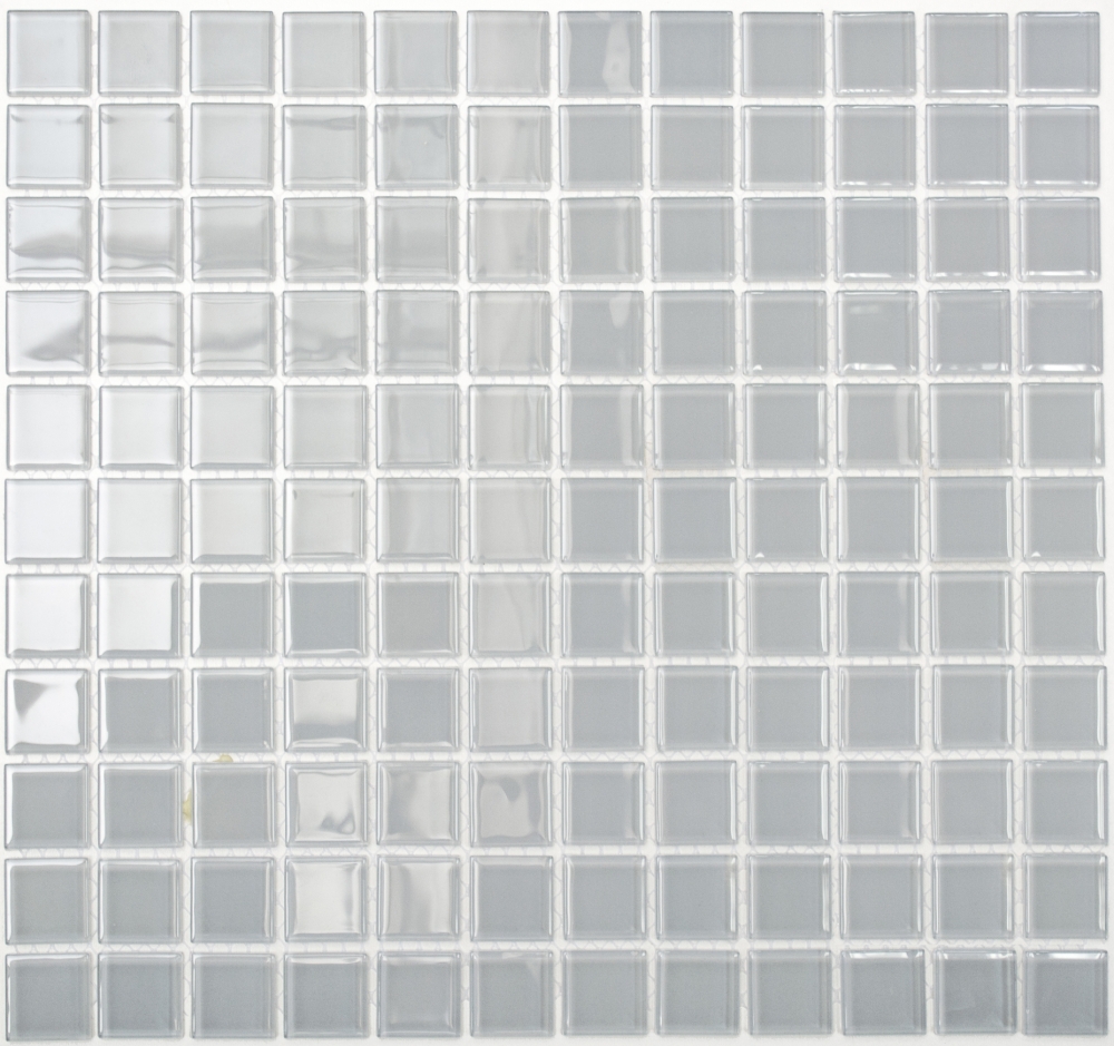 Mosaik Fliese Transluzent grau Glasmosaik Crystal hellgrau 60-0204 - 10 Matten