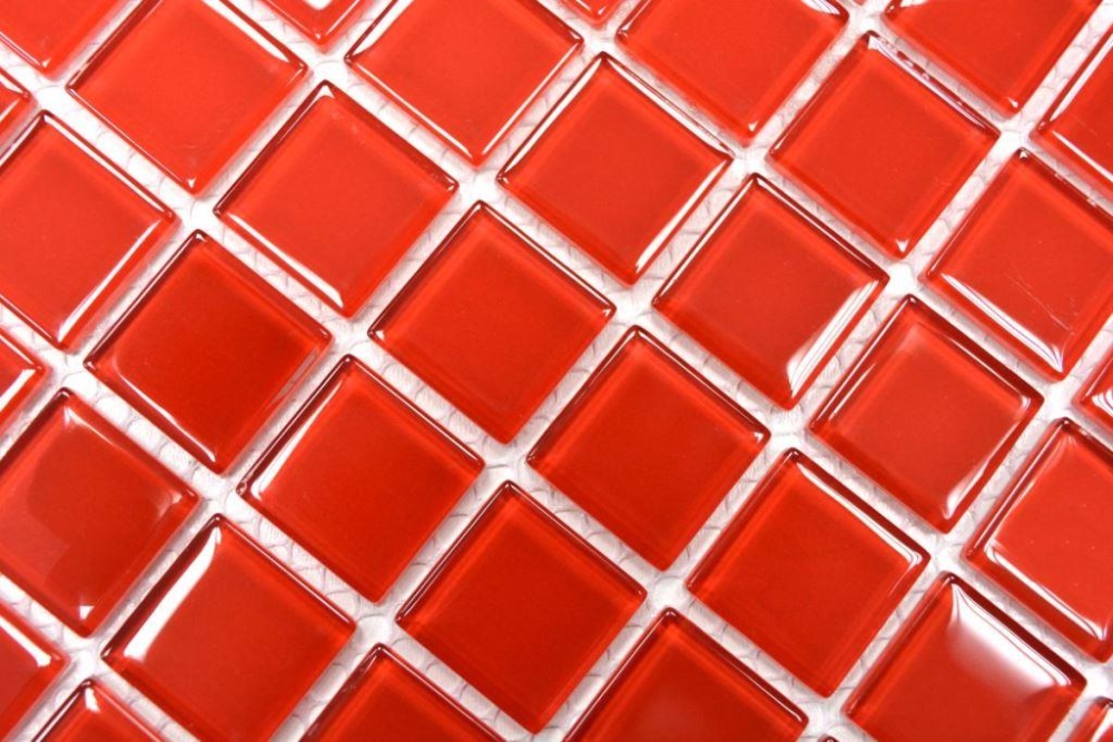 Mosaico de vidrio rojo fuego revestimiento bano azulejo cocina backsplash - 60-0904