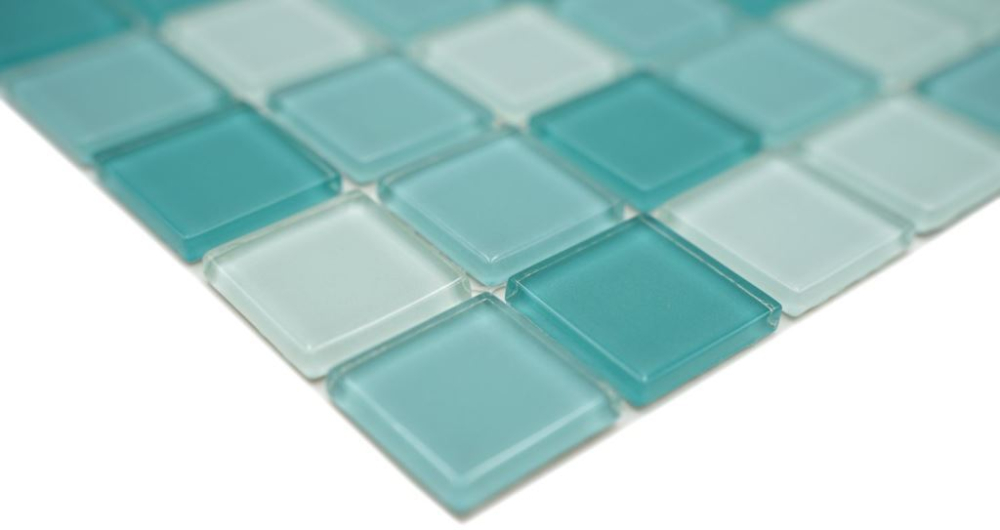 Mosaik Transluzent Crystal mix gruen glaenzend - 10 Mosaikblaetter