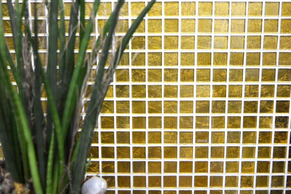 Carreaux de mosaique Mosaique de verre Structure or carre Crystal