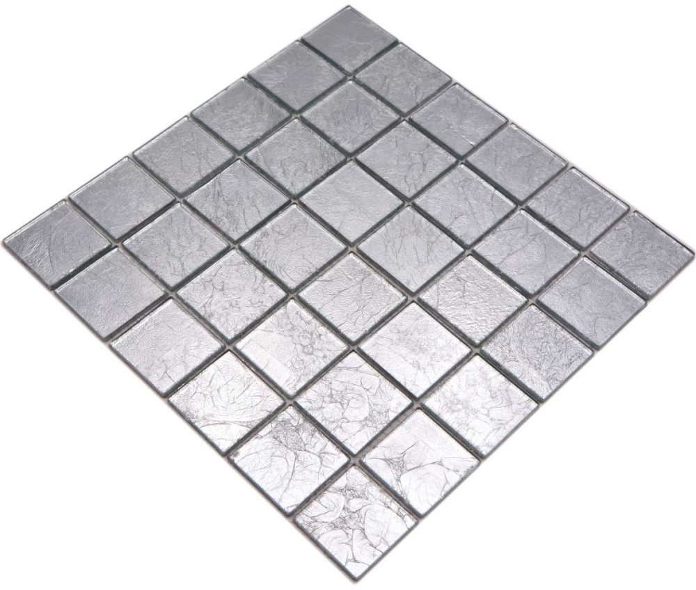 Mosaik Transluzent Crystal silber glaenzend - 10 Mosaikblaetter