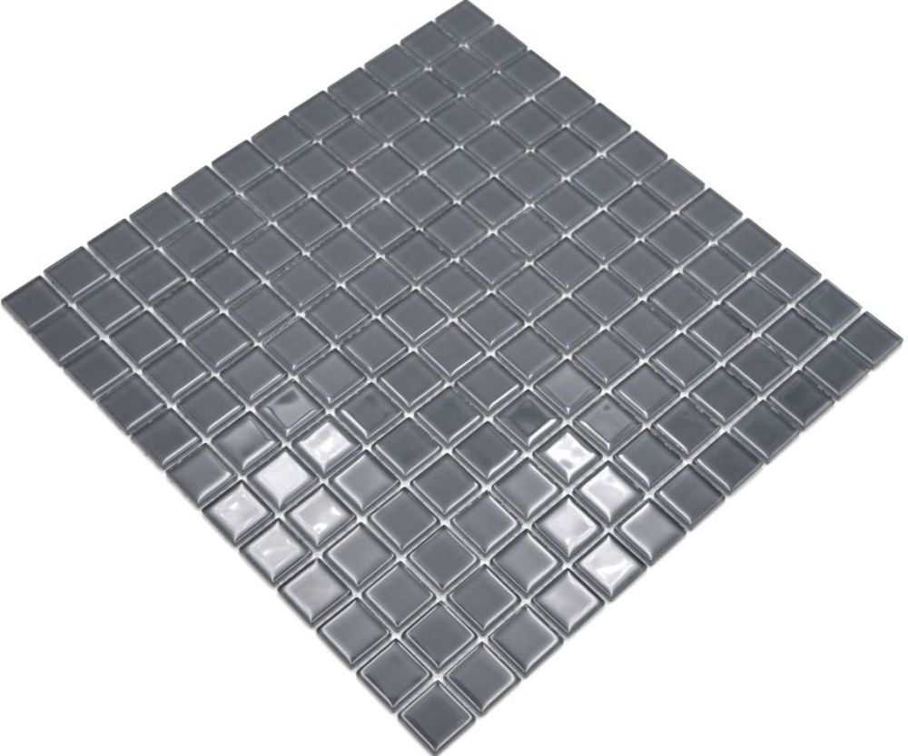 Azulejos de mosaico Mosaico de vidrio gris antracita Cristal uni