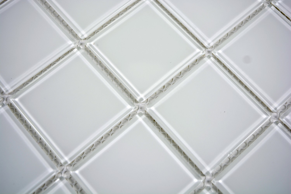 Mosaico Cristal Translucido super blanco brillante - 10 hojas de mosaico