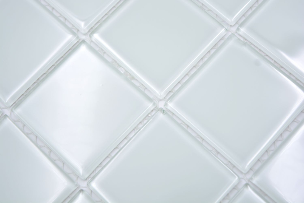 Mosaico de vidrio blanco verde puntada mosaico azulejo pared azulejo backsplash cocina ducha bano 78-0101