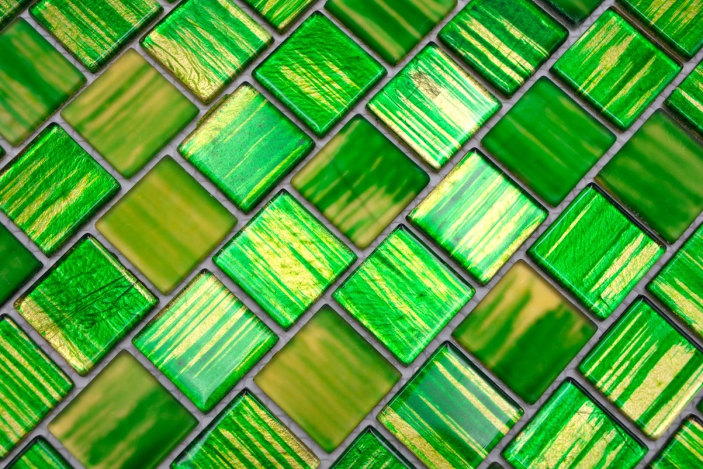 Carreaux de mosaique Mosaique de verre Assemblage de murs jaune givre Verre laiteux