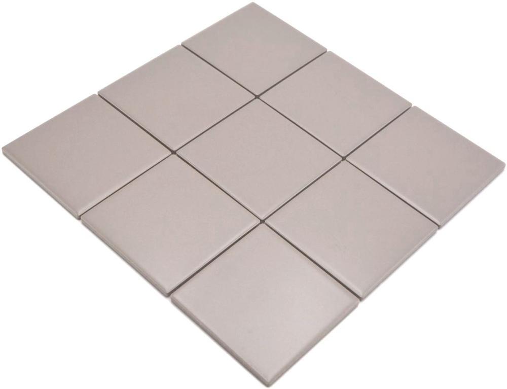Mosaik Quadrat uni schlamm matt Keramik