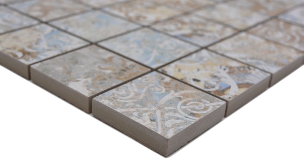 Keramikmosaik Feinsteinzeug mehrfarbig matt Wand Boden Küche Bad Dusche - 14-47CS