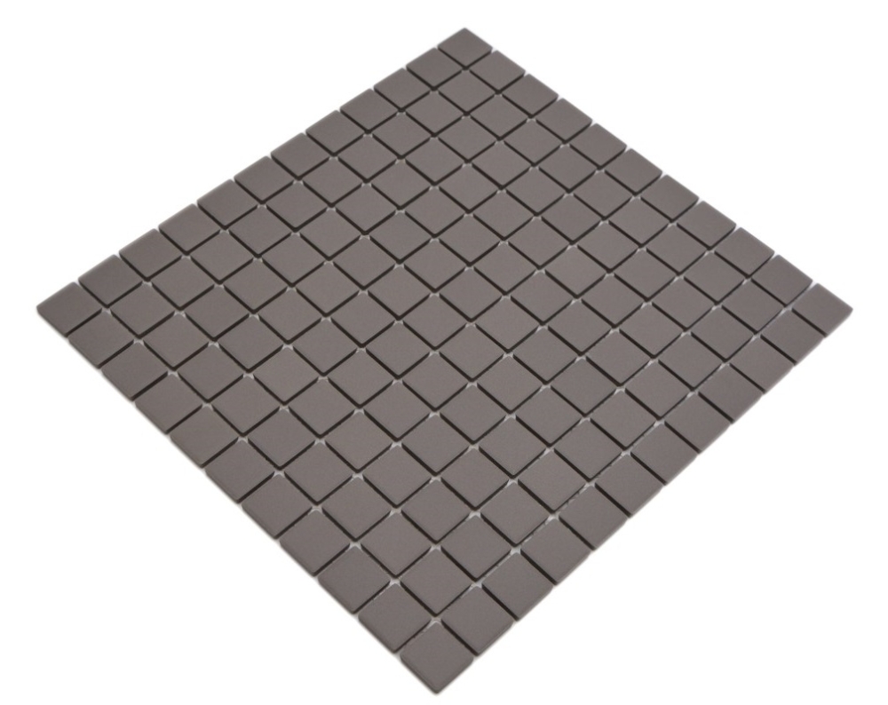 Mosaik Quadrat uni grau unglasiert Keramik matt R10
