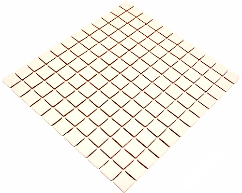 Mosaik Quadrat uni hellbeige unglasiert Keramik matt R10