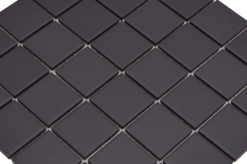 Mosaik Fliese schwarz matt umbra unglasiert Keramikmosaik rutschsicher 14B-0303-R10