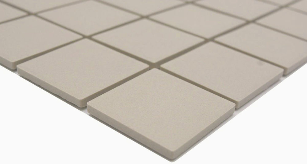 Mosaique Ceramique non emaillee beige clair mat - 10 feuilles de mosaique