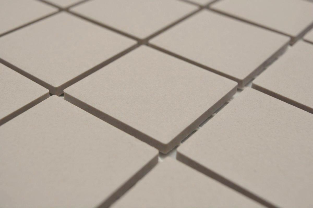 Mosaique Ceramique non emaillee beige clair mat - 10 feuilles de mosaique
