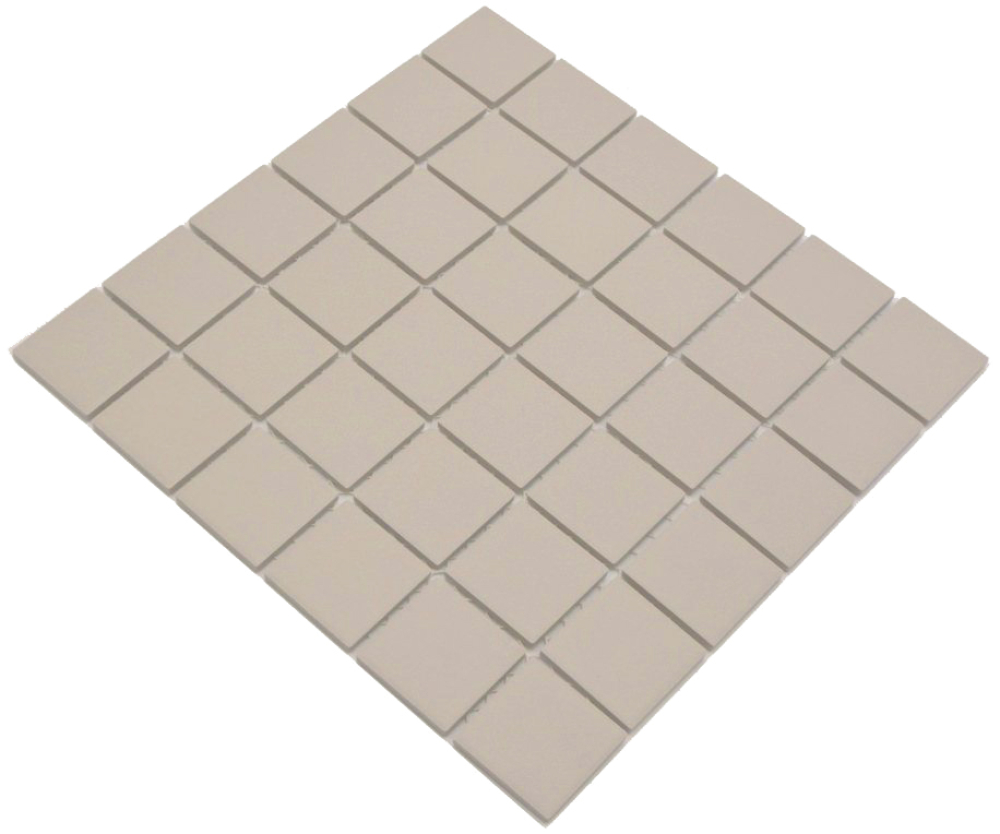 Mosaique Carre uni beige clair non emaille Ceramique mate R10