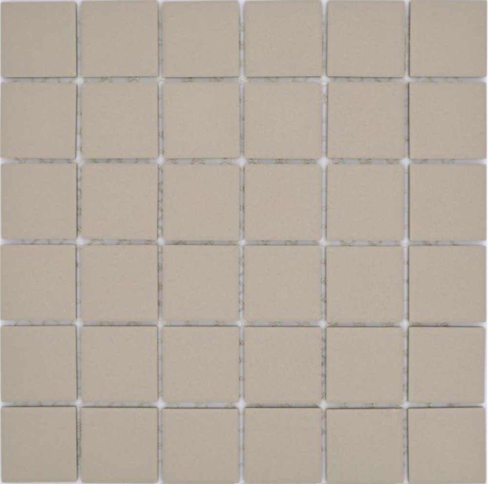 Mosaique Ceramique non emaillee beige clair mat - 10 feuilles de mosaique