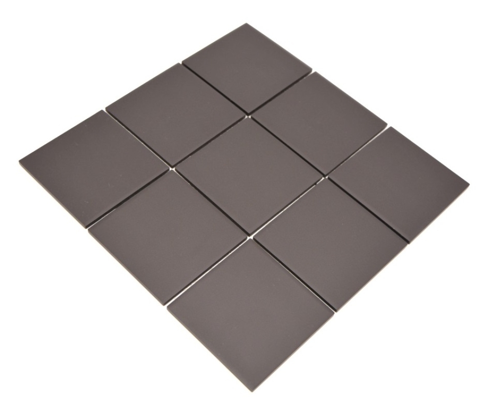 Mosaik Quadrat uni schwarz unglasiert Keramik matt R10