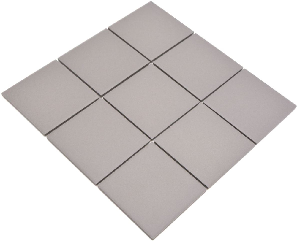 Mosaik Quadrat uni grau unglasiert Keramik matt R10