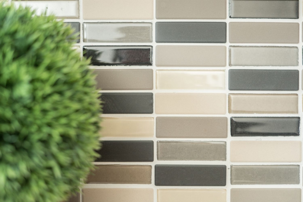 Mosaique Carreau Ceramique beige clair gris batonnets non emailles verre 24-CUSTG61