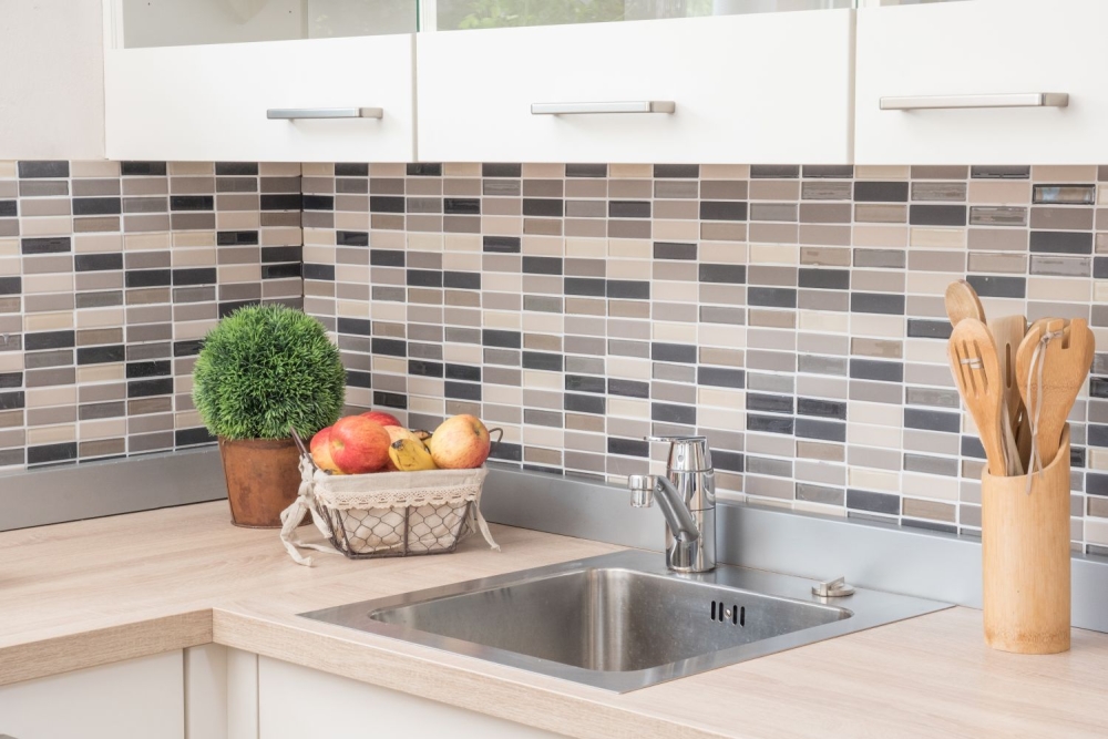 Mosaique Carreau Ceramique beige clair gris batonnets non emailles verre 24-CUSTG61