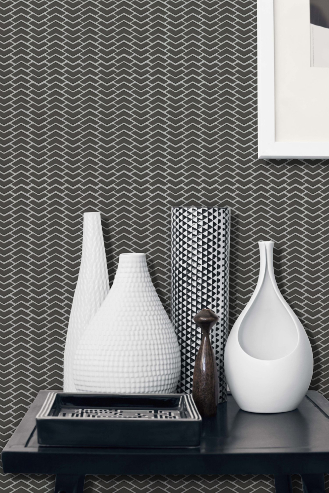 Mosaique chevron Enamel noir mat ECO GLAS aspect chevron