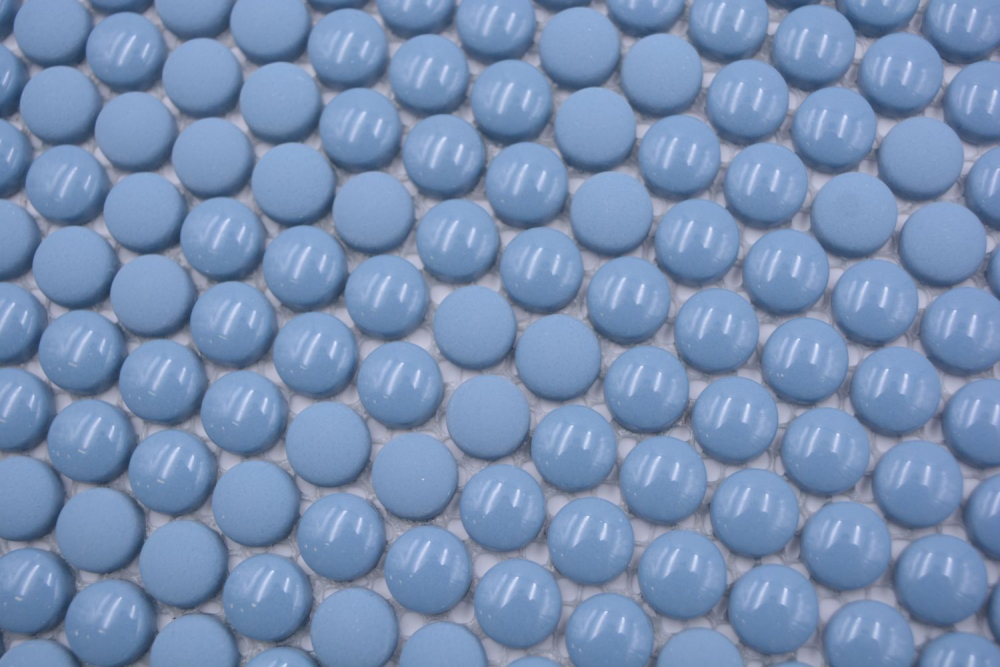 Mosaique ronde Enamel mix bleu brillant mat ECO Verre aspect rond