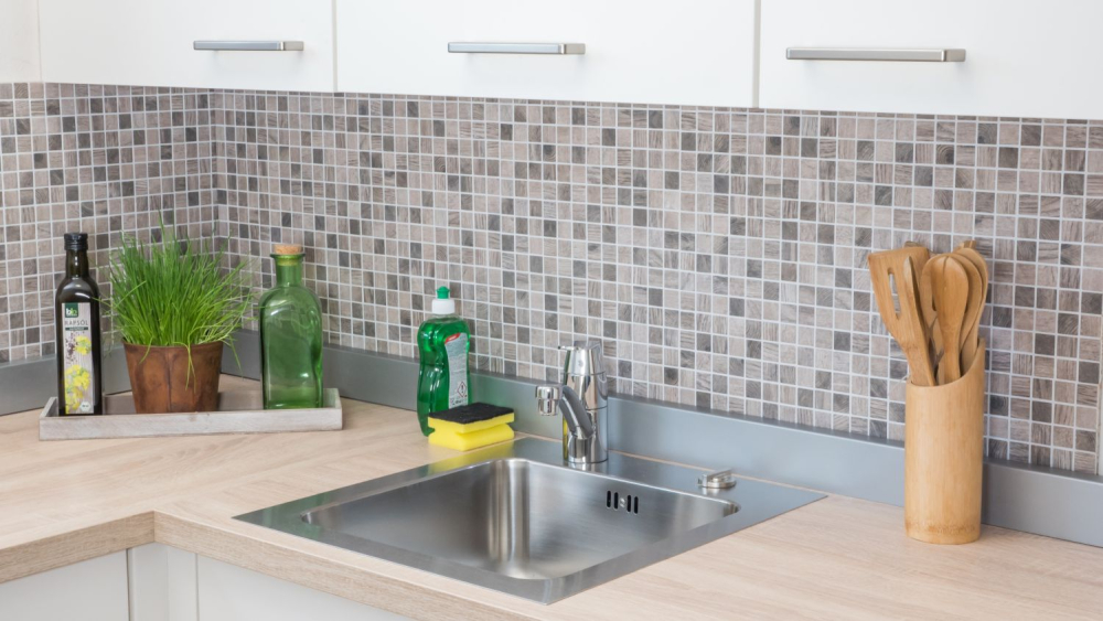 Mosaique Carre ECO Structure bois gris-beige VERRE imitation bois mat