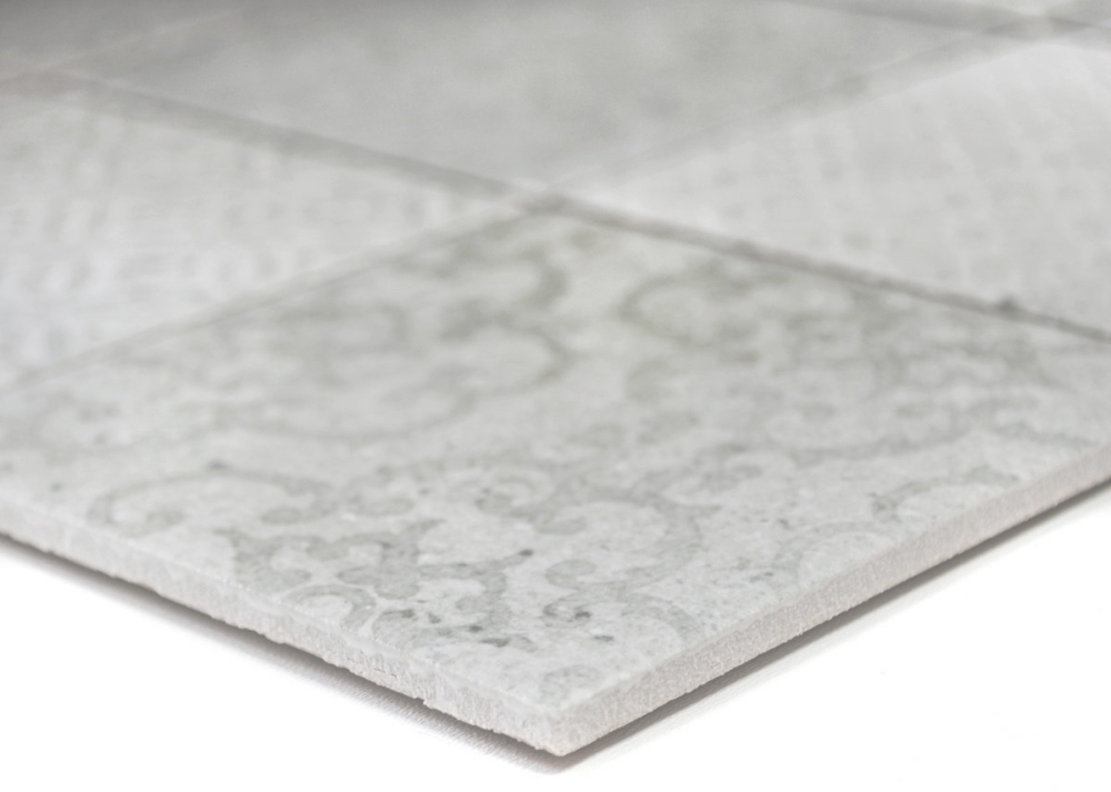 Mosaico cuadrado shabby chic gris ceramica shabby chic look gris mate